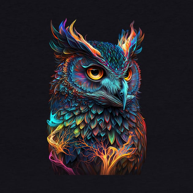 Psychedelic Owl 2 by Bear Face Studios